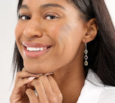 Artisan Crafted Sterling Silver Multi Gemstone Drop Earrings